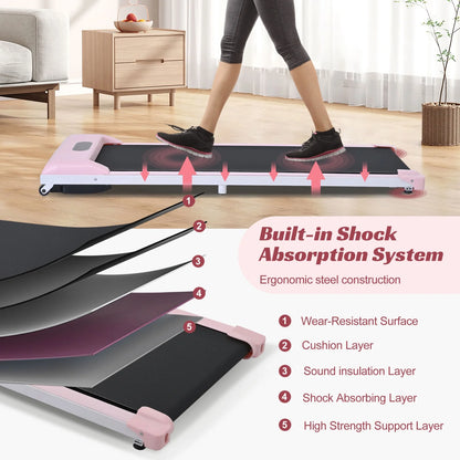 [ US in STOCK] under Desk Treadmill, Slim Flat Walking Pad, Portable Walking Jogging Machine for Home Office Exercise - Remote Control, LCD Display, Stored under Sofa Free Installation