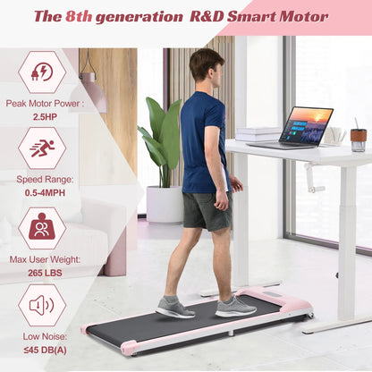 [ US in STOCK] under Desk Treadmill, Slim Flat Walking Pad, Portable Walking Jogging Machine for Home Office Exercise - Remote Control, LCD Display, Stored under Sofa Free Installation