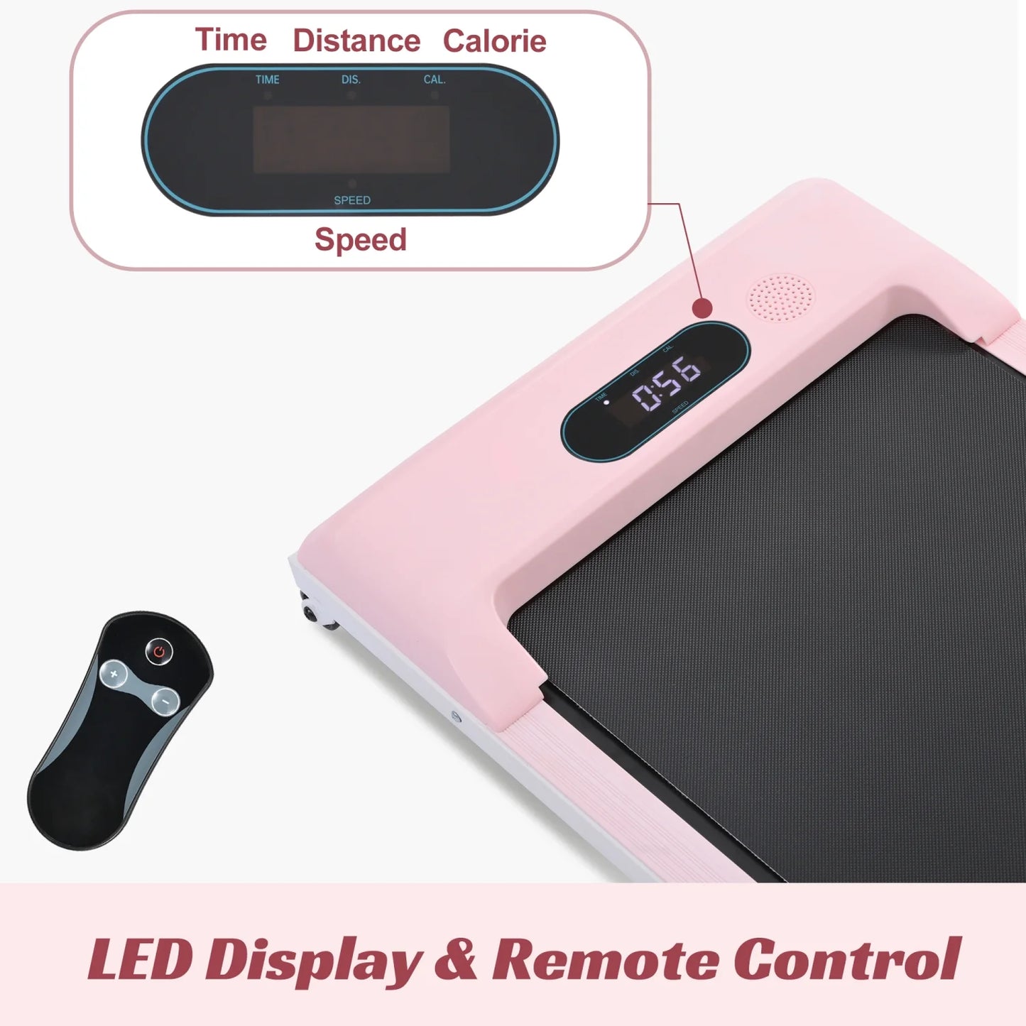 [ US in STOCK] under Desk Treadmill, Slim Flat Walking Pad, Portable Walking Jogging Machine for Home Office Exercise - Remote Control, LCD Display, Stored under Sofa Free Installation