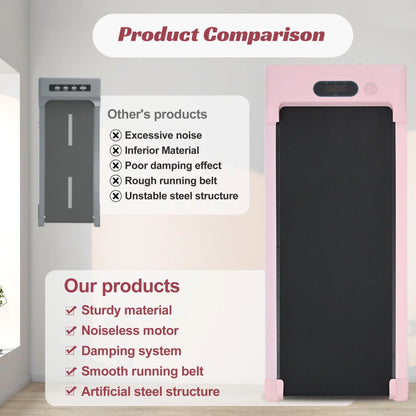 [ US in STOCK] under Desk Treadmill, Slim Flat Walking Pad, Portable Walking Jogging Machine for Home Office Exercise - Remote Control, LCD Display, Stored under Sofa Free Installation