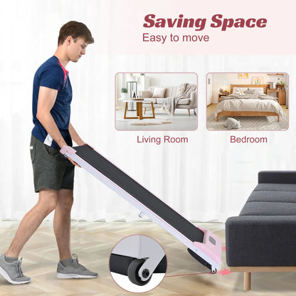 [ US in STOCK] under Desk Treadmill, Slim Flat Walking Pad, Portable Walking Jogging Machine for Home Office Exercise - Remote Control, LCD Display, Stored under Sofa Free Installation